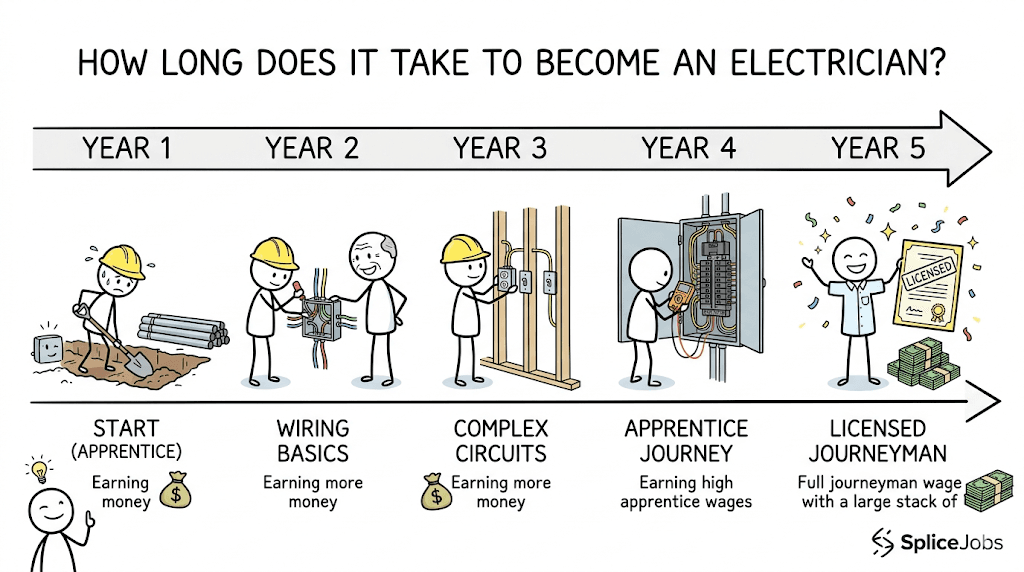 How Long to Become an Electrician: A 5-Year Career Roadmap from Apprentice to Journeyman