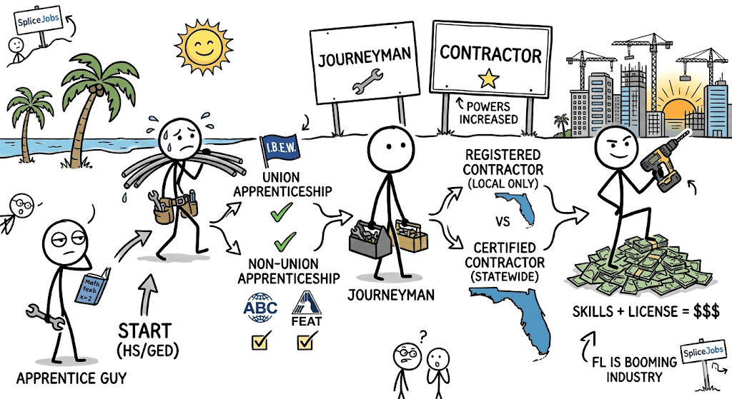 The Florida Electrician Career Roadmap: From Apprentice to Certified Contractor